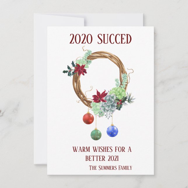 Carte 2020 Succès Succulent Funny Covid Holiday (Devant)