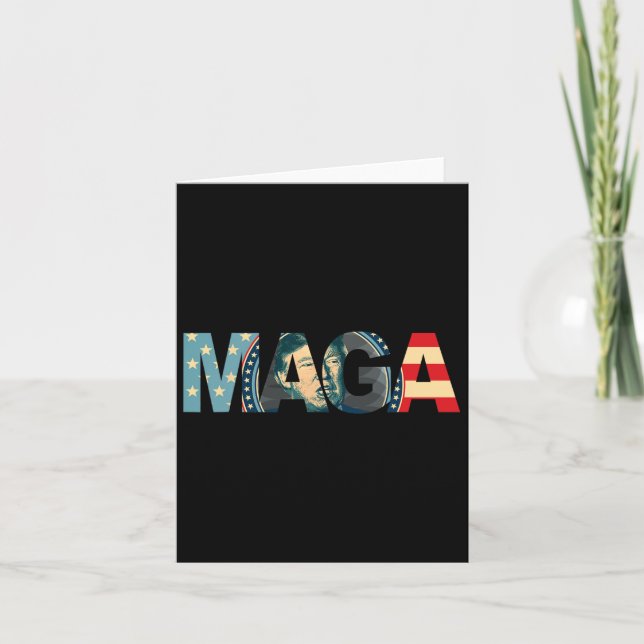 Carte 2020 Voted Maga American Drapeau Retro cadeau Vint (Devant)