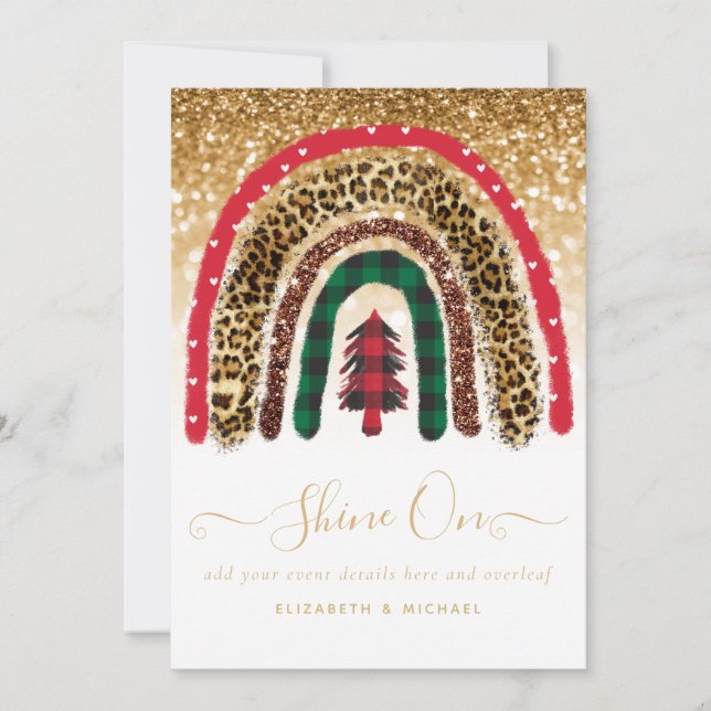 Carte 2021 CUSTOM Christmas Rainbow Gold Parties scintil (Devant)