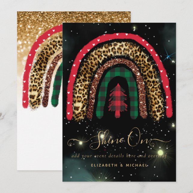 Carte 2021 CUSTOM Christmas Rainbow Gold Parties scintil (Devant / Derrière)