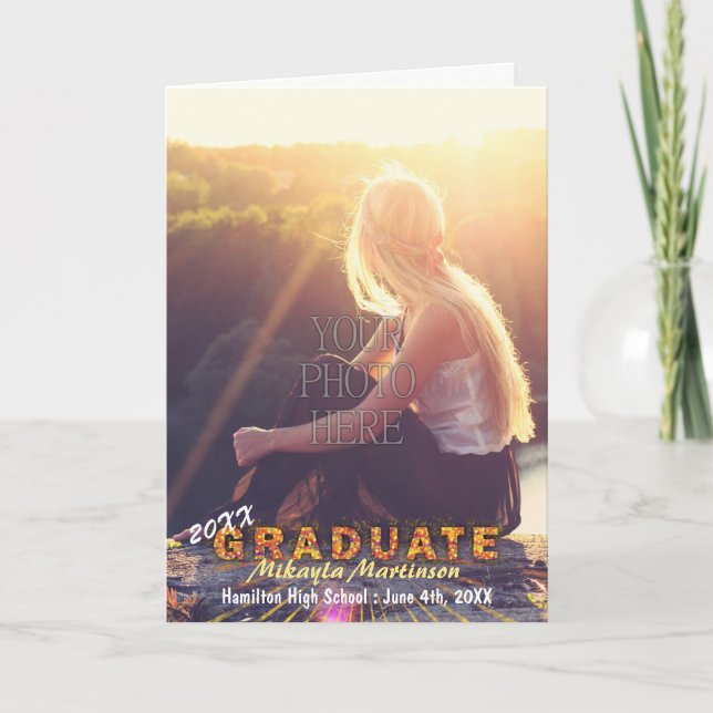 Carte 2023 Graduation Party Sunshine Couleurs Boho Chic (Devant)