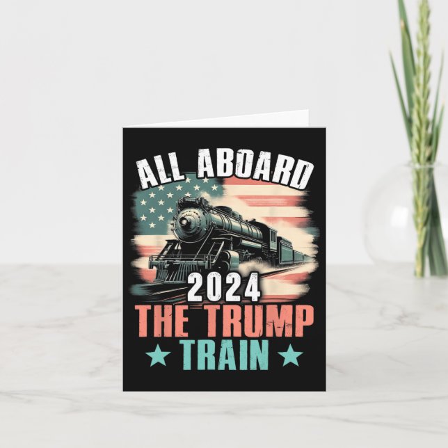 Carte 2024 À Bord Du Drapeau Trump Train 2024 Usa (Devant)