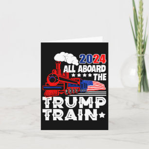 Carte 2024 À Bord Du Trump Train Usa American Flag