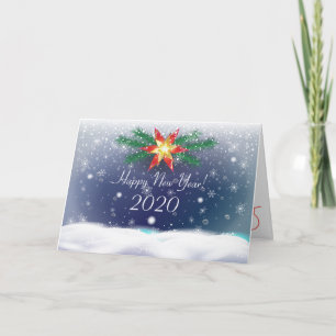 Carte 2024 Bonne année ! Festif des vacances d'hiver