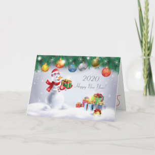 Carte 2024 Bonne année ! Festif des vacances d'hiver