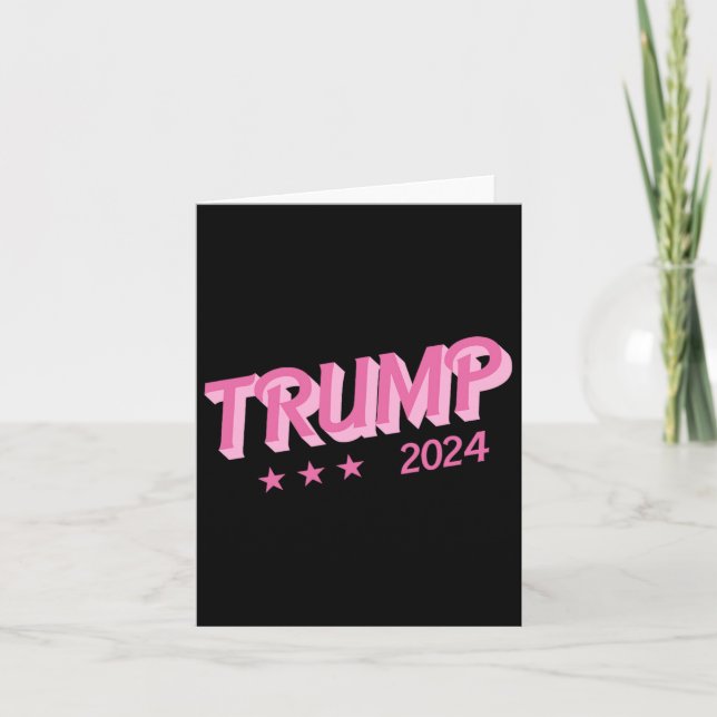 Carte 2024 - Drôle Donald Trump - Lettres de bulle rose (Devant)