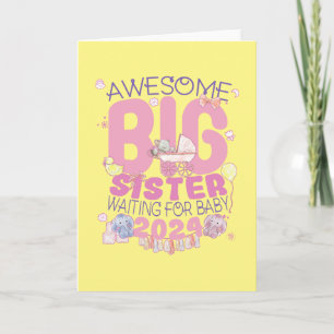 Carte 2024 Grande Sœur en attente d'un nouveau bébé