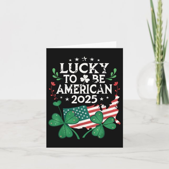 Carte 2025 Fête de la Saint-Patrick - Shamrock American  (Devant)