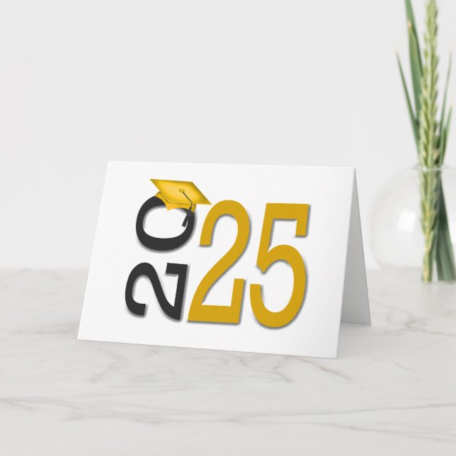 Carte 2025 Graduation Gold et Black (Devant)