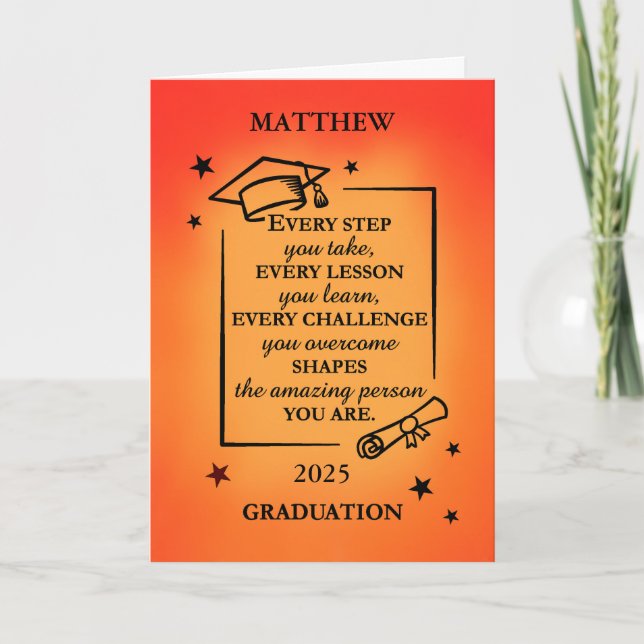 Carte 2025 Personnaliser Graduate Inspirational Vibrant (Devant)