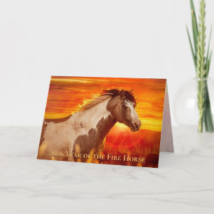 Carte 2026 Année du Cheval de Feu - Voyageur