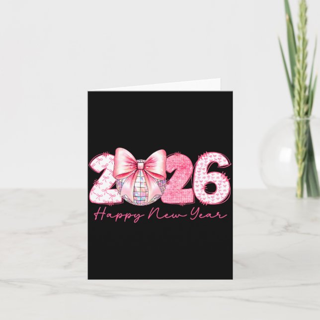 Carte 2026 Bonne Année Nk Coquette Prépa Disco Féminin (Devant)