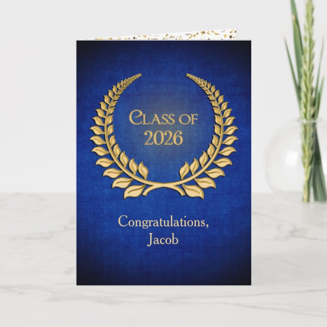 Carte 2026 Gold Graduation Laurel Wreath   (Devant)