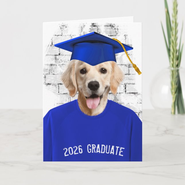 Carte 2026 Graduation Golden Retriever  (Devant)