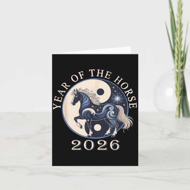 Carte 2026 Year Of The Horse Chinese New Year,horse Grap (Devant)
