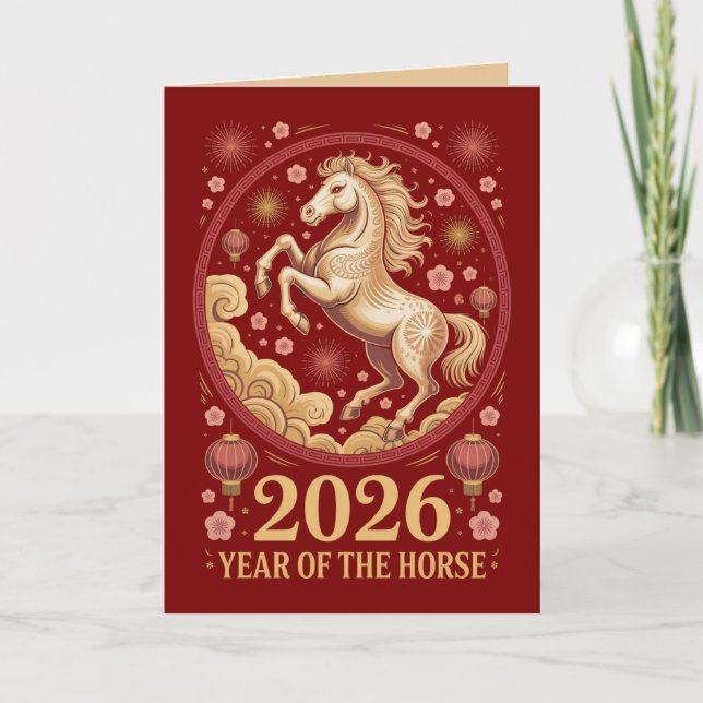 Carte 2026 Year of the Horse Greeting Cards (Devant)