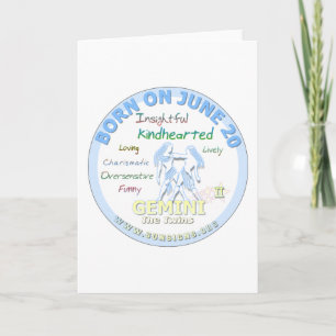 Carte 20 juin Anniversaire - Gemini