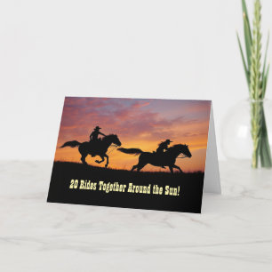 Carte 20e anniversaire avec un thème country western mig
