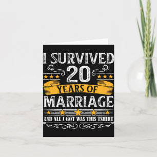Carte 20e anniversaire de Mariage mariée de jupes mari W