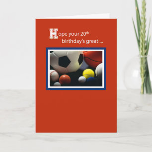 Carte 20e Anniversaire de tous les sports, Balls, Rouge