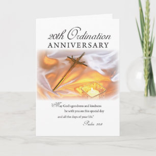 Carte 20e anniversaire d'Ordination, bougie croisée