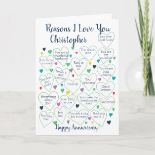 Carte 20e anniversaire du Mariage Raisons pour lesquelle
