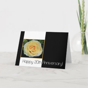 Carte 20e anniversaire du Mariage - Rose jaune