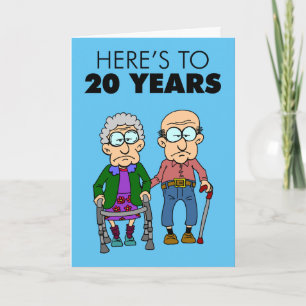Carte 20e anniversaire du Mariage vieillissant