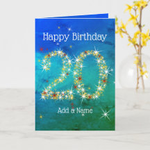 20e anniversaire - Nombres d'étoiles - Vert bleu -