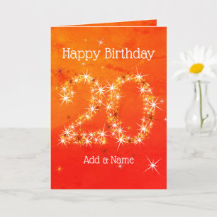 Carte 20e anniversaire - Numéro d'étoile Red Orange Glow