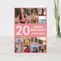 20e anniversaire Photo Collage 13 Photos Rose & Wh