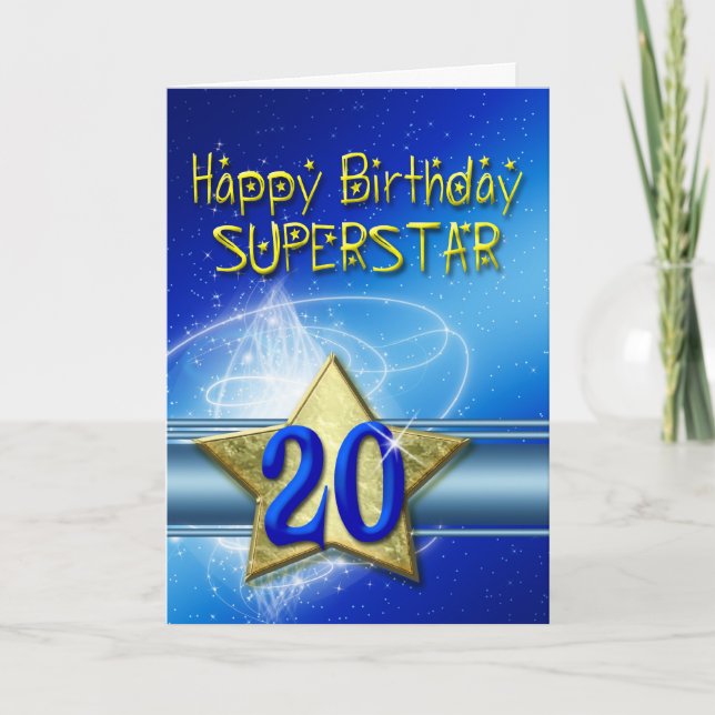 Carte 20e anniversaire pour Superstar (Devant)