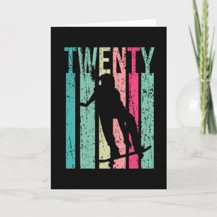 Carte 20e anniversaire Skater Girl Skateboard Skating 20