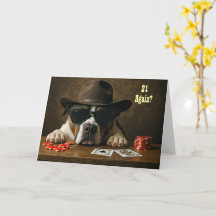 21 Again Happy Birthday Humorous Blackjack Hand