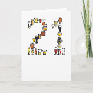 Carte 21e anniversaire, bière