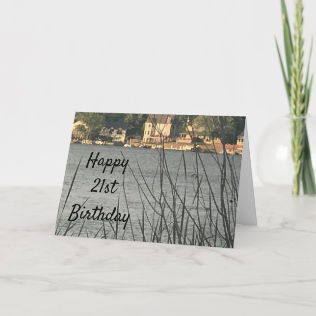Carte **21e ANNIVERSAIRE** **CARTE D'ANNIVERSAIRE DE LAC (Devant)