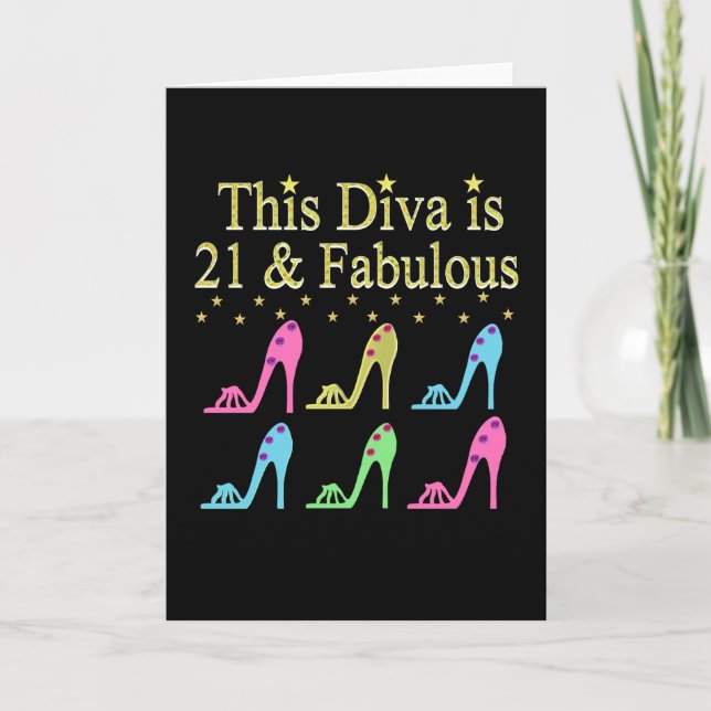 CARTE 21E ANNIVERSAIRE CHAUSSURES REINE DESIGN (Devant)