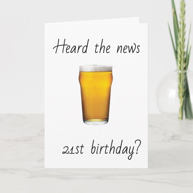 CARTE **21E ANNIVERSAIRE** CHEERS ET BIÈRES (Devant)