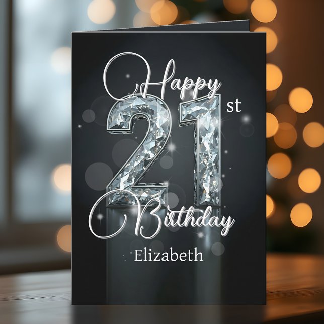 Carte 21e anniversaire de l'Opulent Sparkling Diamond (Créateur téléchargé)