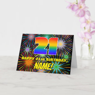 Carte 21e anniversaire : Feux d'artifice de célébration