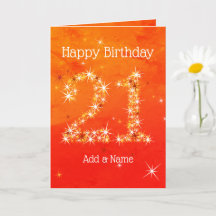 21e anniversaire - Numéro d'étoile Red Orange Glow