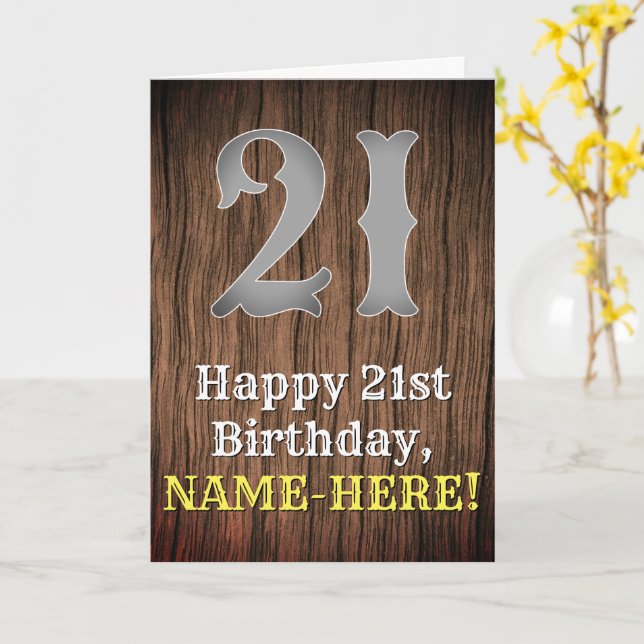 Carte 21e anniversaire : Pays inspiré par l'Ouest Look,  (Fleur jaune)