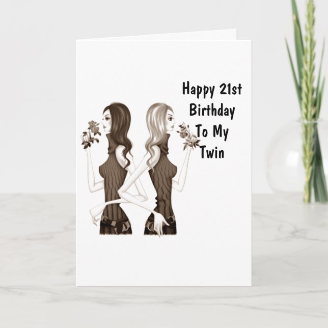 CARTE **21E ANNIVERSAIRE **SOEUR DOUCE** NOUS SOMMES JUR (Devant)