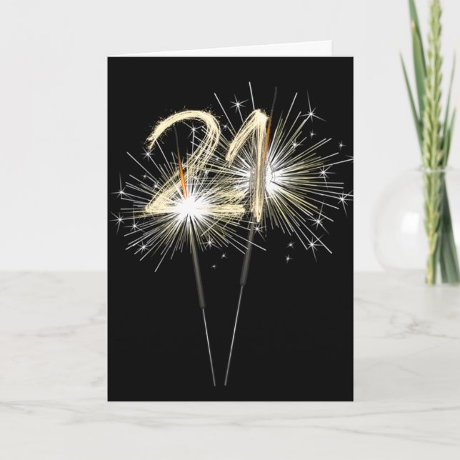 Carte 21e anniversaire Sparklers (Devant)