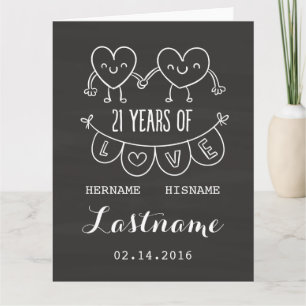 Carte 21e Anniversary Poison Chalk Hearts
