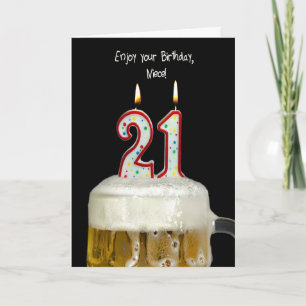Carte 21e Bière d'anniversaire pour la nièce