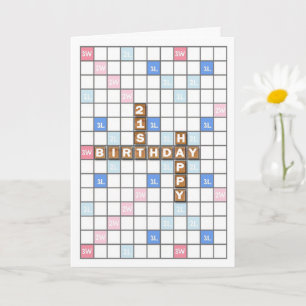 Carte 21e Birthday, Word Game Board