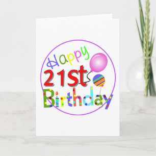 Carte 21èmes salutations d'anniversaire
