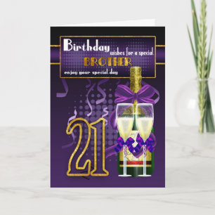 Carte 21st Birthday Card for Brother, Brother Birthday