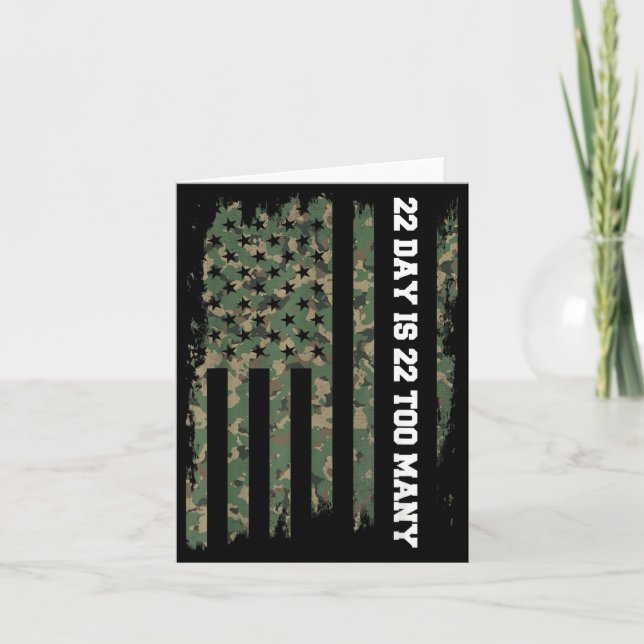 Carte 22 A Day Veteran Lives Army Suicide Awareness  (Devant)